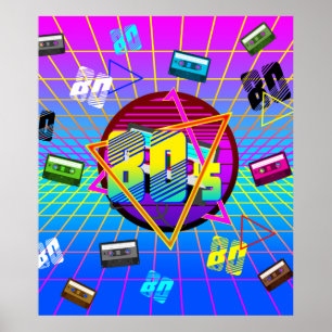 Poster FITA DE CASSETE DA ESCOLA ANTIGA DE anos 80