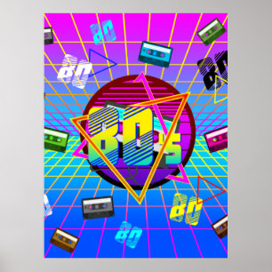 Poster FITA DE CASSETE DA ESCOLA ANTIGA DE anos 80   