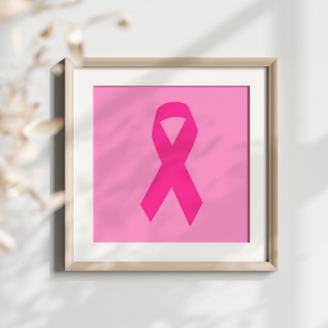 Poster Fita de Consciência Rosa (October Breast Cancer Awareness Pink Ribbon Poster)