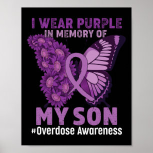Poster Fita de Conscientização sobre Overdose Eu Uso Roxo