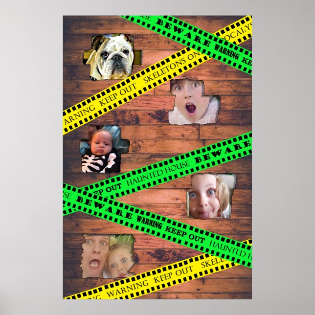Poster Fita de Cuidado com Fotos da Família Spooky (Frente)