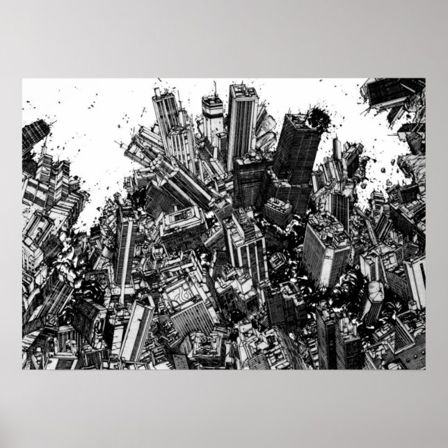 Poster Fita de explosão urbana de Akira Cyberpunk (Frente)