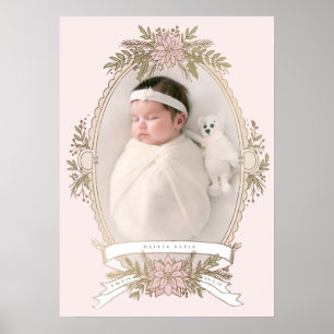 Poster Fita de quadro oval feminina e verde de férias