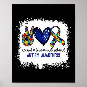 Poster Fita do Amor pela Paz Conscientização do Autismo A