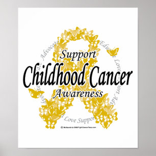 Póster Fita do cancer da infância das borboletas