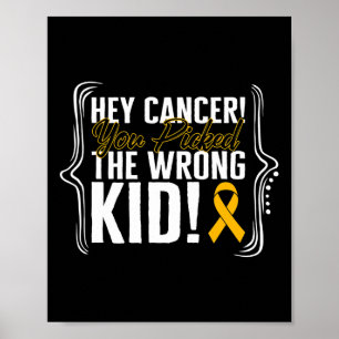 Poster Fita do Guerreiro Infantil Conscientização do Cânc