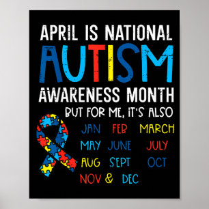 Poster Fita do Mês Nacional de Conscientização do Autismo