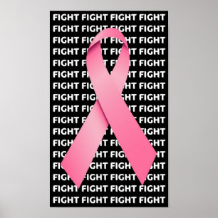 Poster Fita do rosa do cancro da mama da luta