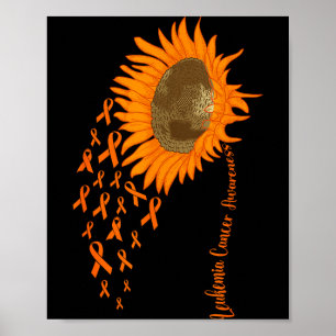 Poster fita laranja de conscientização do câncer de leuce