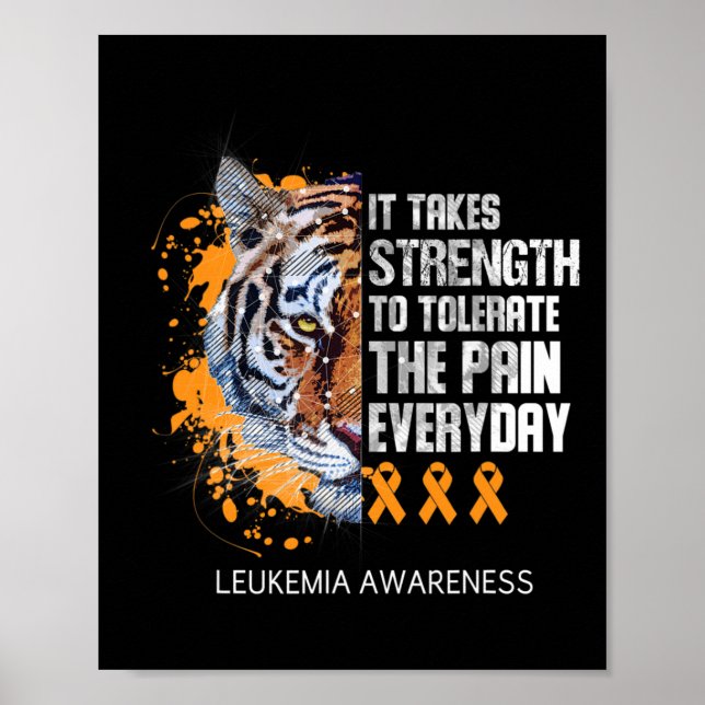 Poster Fita Laranja É Necessária Força Para Tolerar Dor (Frente)