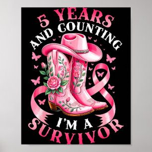 Poster Fita Nk Sobrevivente de Câncer de Mama 5 Anos Cowg