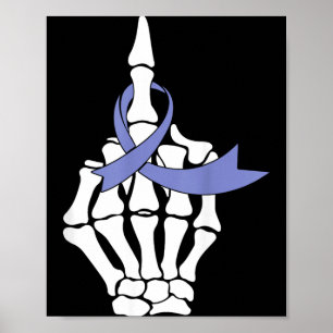 Poster Fita Periwinkle do Dedo Médio do Câncer de Esôfago