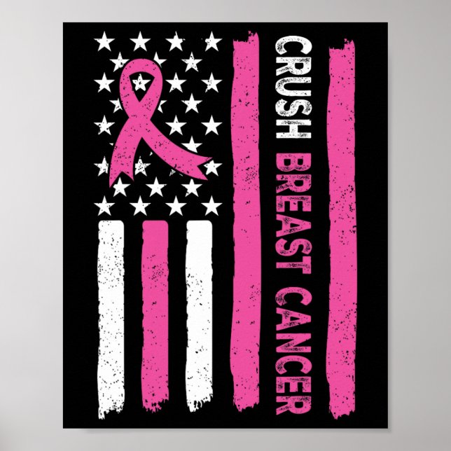 Poster Fita rosa cor-de-rosa com consciência do Cancer 3 (Frente)