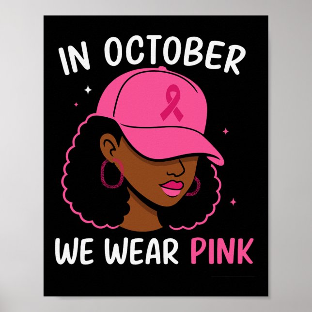 Poster Fita rosa-de-outubro com conhecimento de Cancer ma (Frente)