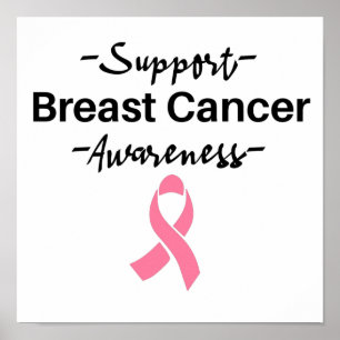 Poster Fita rosa de Suporte à Consciência do Cancer da