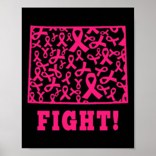 Poster Fita Rosa Fita Wyoming Wing Estado Cancer Luta Con