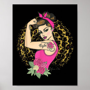 Poster Fita Rosa Girassol Luta Contra o Cancer da Mama ou