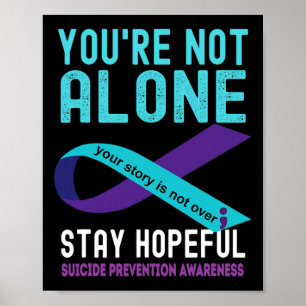 Poster Fita Roxa Azul Claro Apoio Conscientização Prevenç