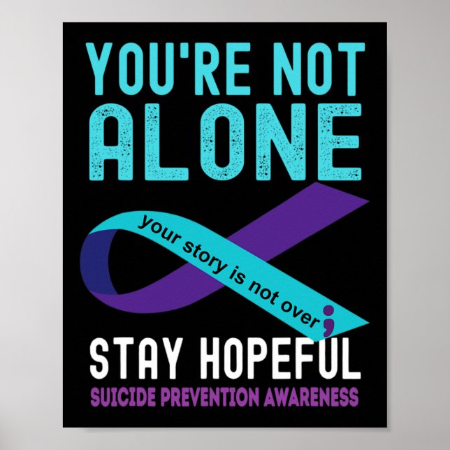 Poster Fita Roxa Azul Claro Apoio Conscientização Prevenç (Frente)
