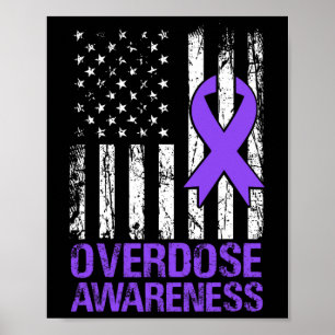 Poster Fita Roxa de Conscientização sobre Overdose Bandei