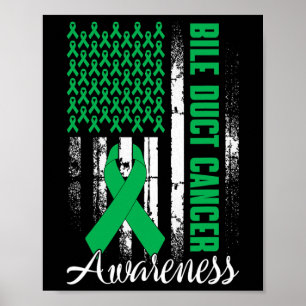 Poster Fita Verde Kelly Conscientização do Câncer do Duct