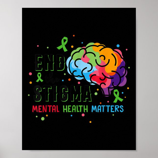 Poster Fita Verde Termina Os Alertas Para A Saúde Mental  (Frente)