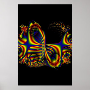 Póster Fitas Arte Fractal Arco-Íris