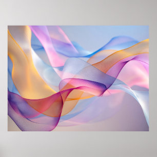 Poster Fitas Coloridas Fluindo Abstratas
