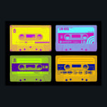 Poster Fitas de cassete de Pop de arte retrô dos anos 80<br><div class="desc">Nos anos oitenta todos vestiam fones de ouvido e ouviam suas músicas em um tocador de cassetes portátil. Insira seu cassete e você tinha música em qualquer lugar a qualquer hora, até que Side A chegou ao fim e a fita teve que ser virada para Side B. As Pessoas poderiam...</div>