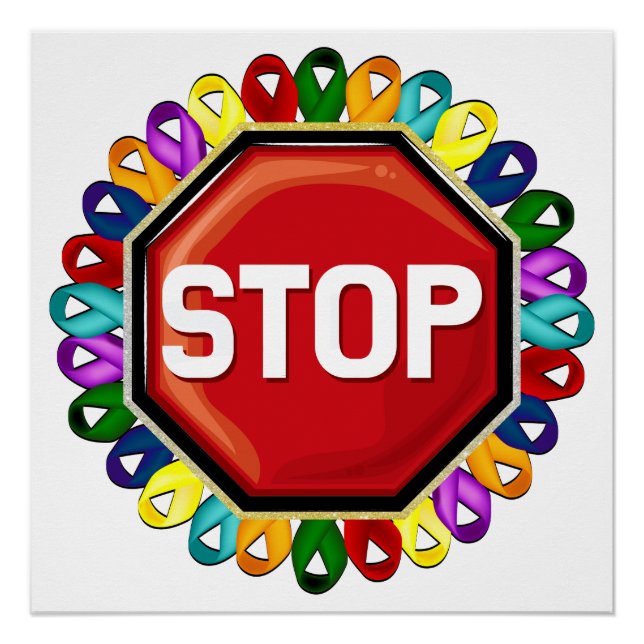 Póster Fitas de sensibilização do cancer (Frente)