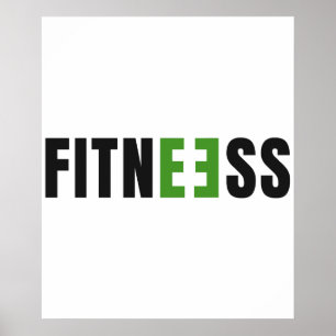 Poster Fitness - Força - Vida de Academia - Treinamento -