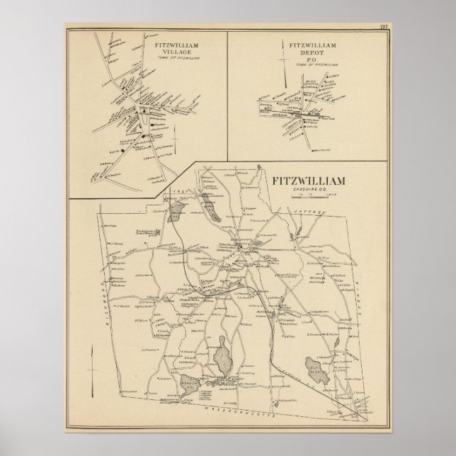 Poster Fitzwilliam, Cheshire Co (Frente)