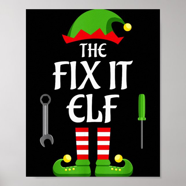 Poster Fix It Elf Family Matching Group Christmas  (Frente)