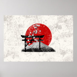 Póster Flag and Symbols of Japan ID153