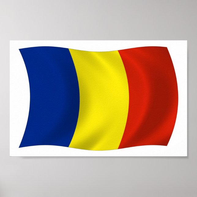 Poster Flag da Romênia Impressão (Frente)