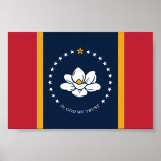 Poster Flag do Mississippi - New Magnolia Flag