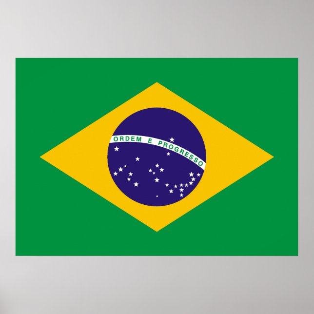 Poster Flag of Brazil Bandeira do Brasil (Frente)