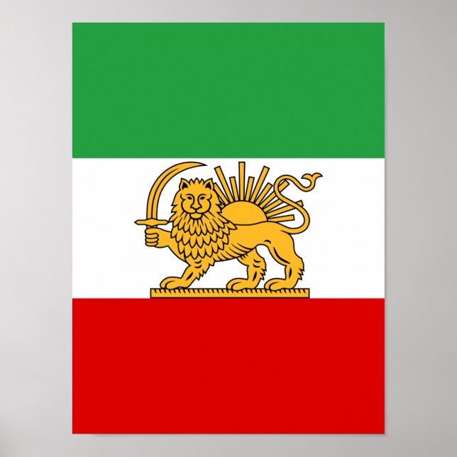 Poster Flag of Iran (1964–1980) (Frente)