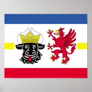Póster Flag of Mecklenburg-Western Pomerania