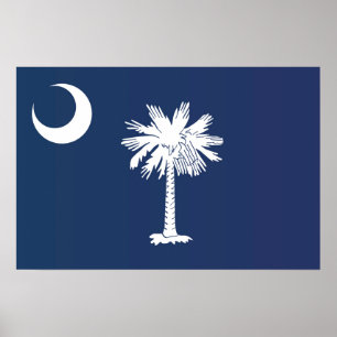 Poster Flag of South Carolina, EUA