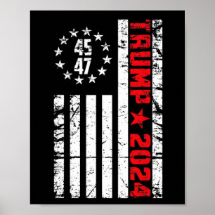 Poster Flag Trump 2024 - 45 47 Trump Betsy Ross Flag