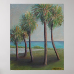 POSTER FLAGLER BEACH PALMS