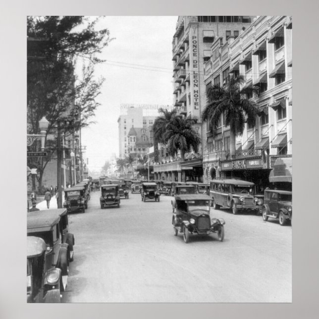Póster Flagler Street, Miami, 1926 (Frente)