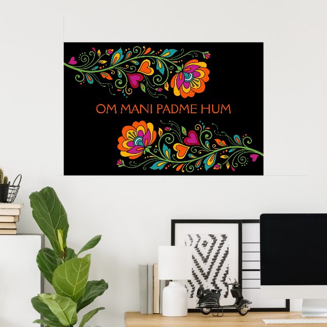 Poster Flaire de Flor Poderosa Fronteira 19 + seu texto (Escritório em casa)