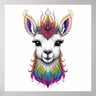 Poster Flame Haired Llama