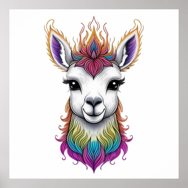Poster Flame Haired Llama (Frente)