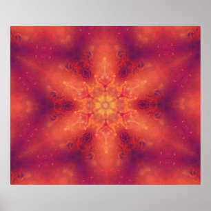 Poster Flamejante Floco de Neve de Queima de Phoenix