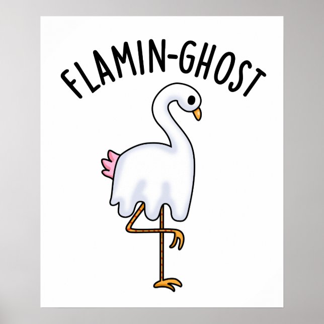 Poster Flamin-ghost Funny Flamingo Ghost Pun (Frente)
