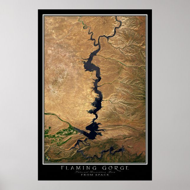 Poster Flaming Gorge Área Nacional de Recriação Satélite (Frente)