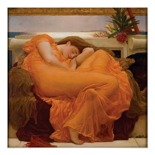 Póster Flaming June Frederic Leighton Glossy (Frente)